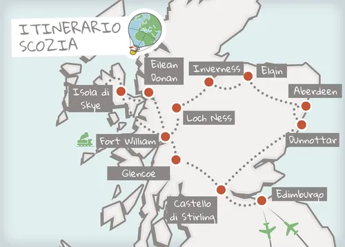 Mappa Itinerario Scozia